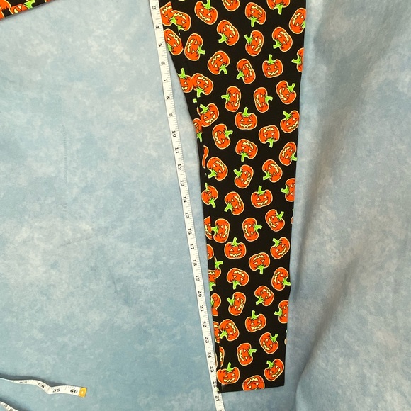 NWT Pumpkin Ankle Leggings L - Picture 2 of 7